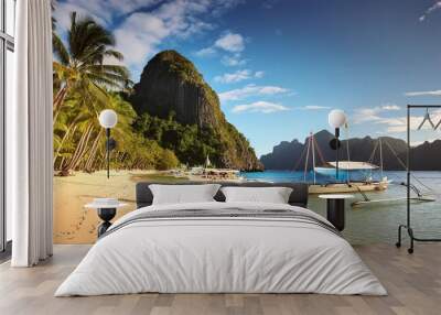 elnido palawan philippines beach sun sand and sea Wall mural