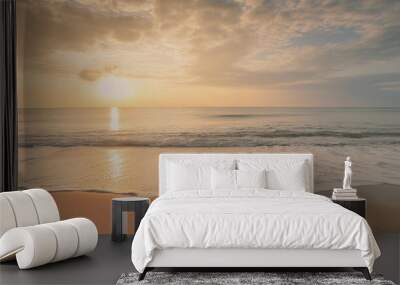 panoramic sea skyline beach amazing sunrise beach landscape panorama of tropical beach seascape horizon abstract colorful sunset sky light tranquil relax summer seascape freedom wide angle seascape Wall mural