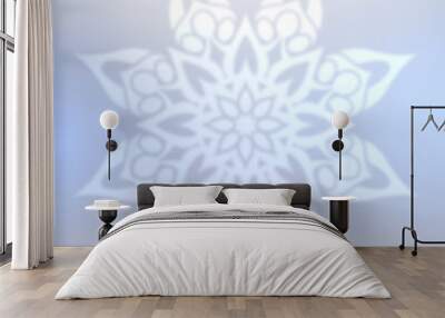 Abstract blue snowflake with blurred effect. Wall mural