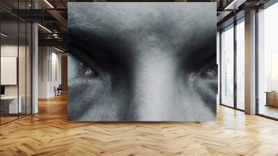 Evil human look. Scary anger eyes. Wall mural