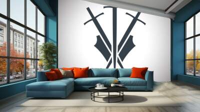 Shield and sword illustration. Wall mural