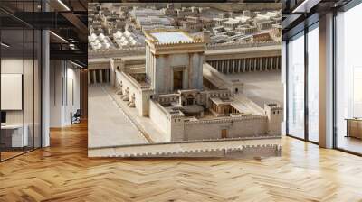 Second Temple. Model of the ancient Jerusalem. Wall mural