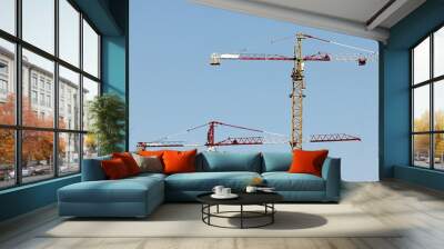 two tower cranes Wall mural