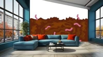 pink worms in the ground Wall mural