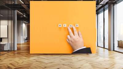 Inscription Mind made from cubes Wall mural