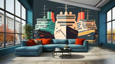 Large cruise ships Wall mural