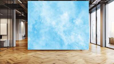 Abstract Sky cloud landscape blue background with tiny clouds, shiny and clear painted light blue clouds watercolor background, sky clouds  for wallpaper backdrop background. Wall mural