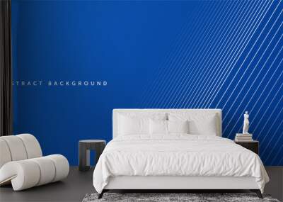 Blue background with straight lines Wall mural