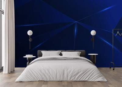 dark blue background polygon elegant blue light Wall mural