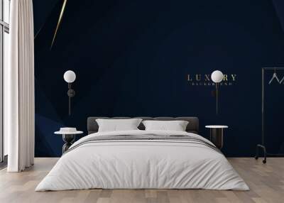 Luxurious dark blue background with sparkling gold and glitter. modern elegant abstract background Wall mural