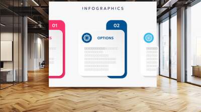 Modern business infographic template with 3 options or steps icons. Wall mural