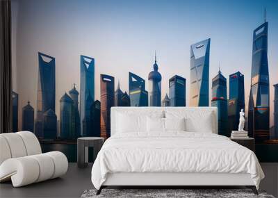 Shanghai modern architecture, China Wall mural