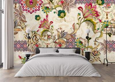 Seamless floral pattern Wall mural