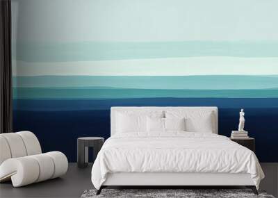 Abstract Watercolor Ocean Horizon Wall mural