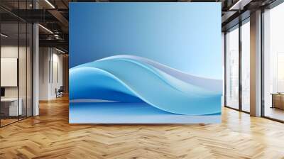 Abstract 3D Background of Curves and Swooshes in sky blue Colors. Elegant Presentation Template Wall mural