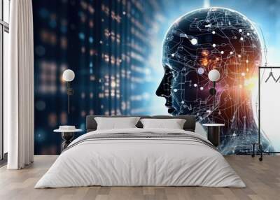 Artificial intelligence concept, AI, background Wall mural