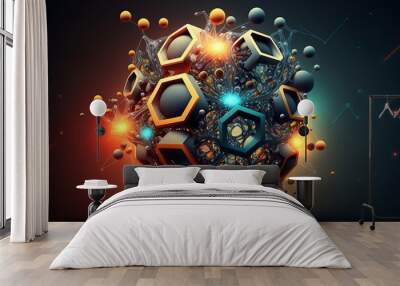 desktop background with spheres, 4k Wall mural