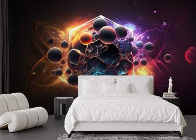 fractal burst desktop background, 4k Wall mural