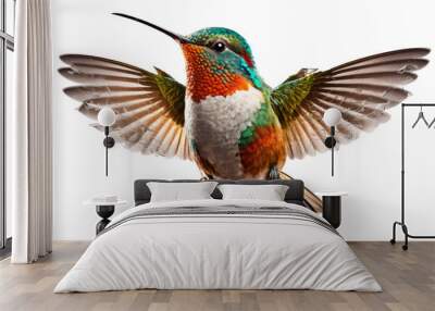 hummingbird, png stock photo file cut out and isolated on a transparent background - Generative AI Wall mural