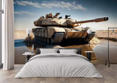 M1 Abrams tank, american War Concept - Generative AI Wall mural