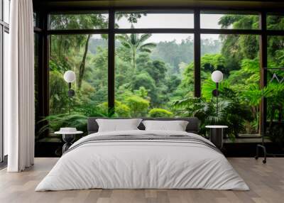 View from of a window in a villa in Bali, Indonesia Wall mural