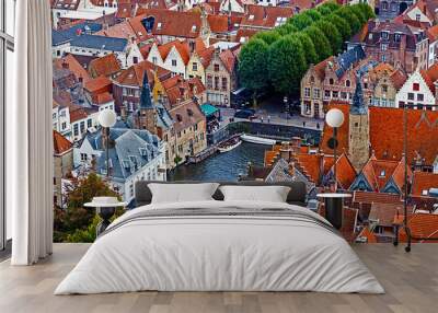 Aerial view of Bruges from Belfry, Belgium 2 Wall mural