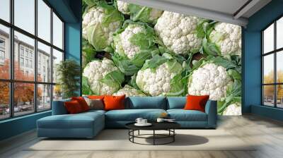 Background with stack of Cauliflower Wall mural