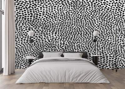 Black and white doodle style pattern. Cute print for textiles drawn by hand. Wall mural