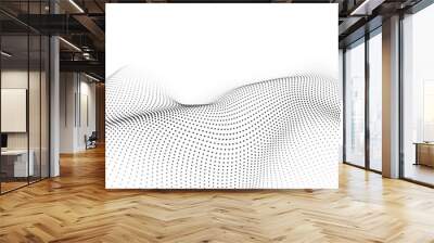 Futuristic technology. Digital cyberspace. Abstract vector wave with moving particles. Big data analytics. Wall mural