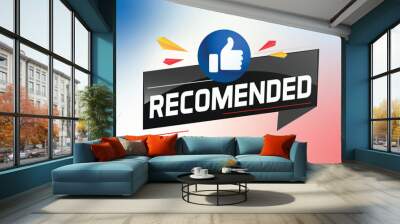 Recommended word concept vector illustration with lines modern futuristic 3d style for landing page template web mobile app poster banner flyer background gift card coupon label	
 Wall mural