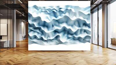 Abstract blue ripple effect artwork isolated on transparent background. Serene water wave concept. Design for poster, print, wall art Wall mural