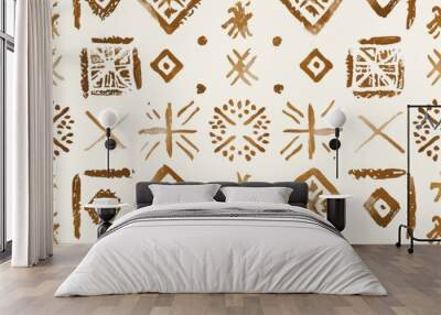 Ethnic Tribal Patterns in Earth Tones for Background or Wallpaper Wall mural