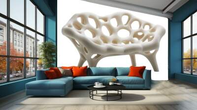 Modern White 3D Printed Organic Chair Design Wall mural