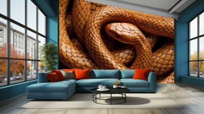 A snake is curled up in a spiral Wall mural