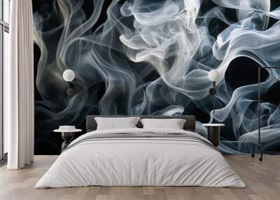 The image is of smoke, which is white and flowing Wall mural