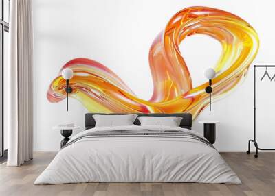 Vibrant Abstract 3D Shape in Warm Gradient Colors Wall mural