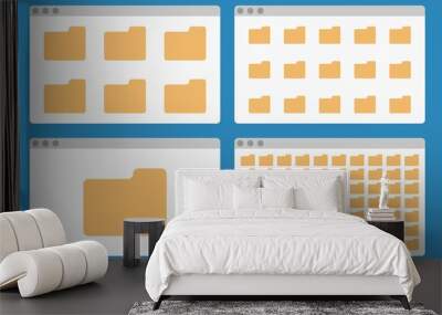 desktop interface window with folders isolated simple ui vector flat illustration Wall mural