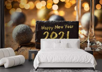 Happy New Year 2021 - Greeting Card - Silvester Party - Celebration Wall mural