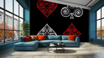 vector ornamental poker symbols Wall mural