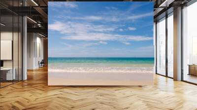 beach and tropical sea under the bright blue sky on summer time for banner background Wall mural