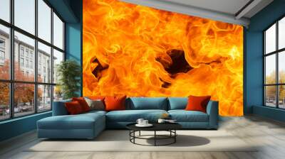 blaze fire flame conflagration texture for banner background Wall mural