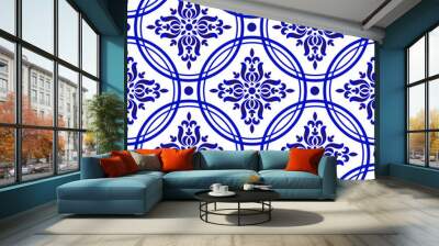 Chinese pattern blue and white Wall mural