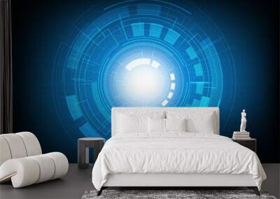 Abstract innovation technology and digital hi tech background, vector illustration Wall mural