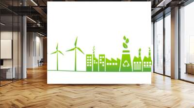 Banner design for World environment day, Sustainability development, Ecology friendly and Green Industries Business concept, Vector illustration Wall mural