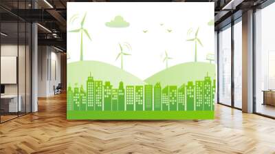 Banner design for World environment day, Sustainability development, Ecology friendly and Green Industries Business concept Wall mural