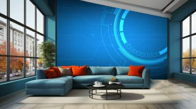 Futuristic technology abstract background with copyspace, vector illustration Wall mural