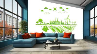 Green city and ecology friendly, vector illustration Wall mural