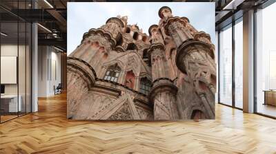 close up of Parroquia cathedral in Central San Miguel De Allende Wall mural