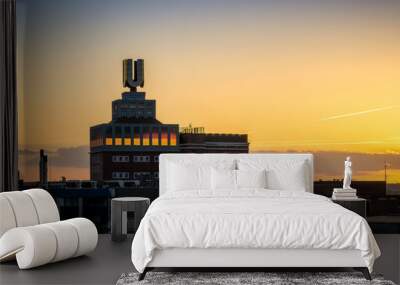 Dortmund city U building Sunset Wall mural