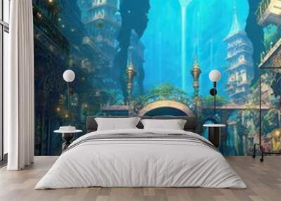 Mythical Greece: A Hyper-Realistic Underwater Fantasy World Wall mural